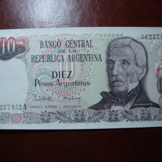 ARGENTINA 10 PESOS 1983 UNC