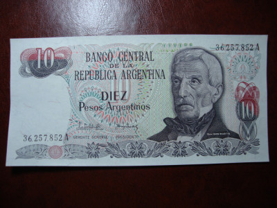 ARGENTINA 10 PESOS 1983 UNC foto
