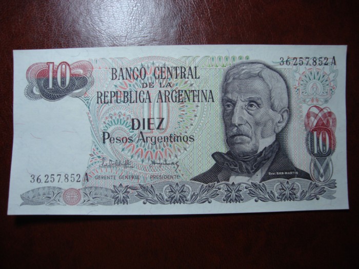 ARGENTINA 10 PESOS 1983 UNC