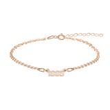 Time - Bratara personalizata cu an pentru picior din argint 925 placat cu aur roz