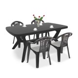 Cumpara ieftin Set mobilier de grădină Balorca 4+1 &icirc;n culoarea grafit