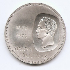 Venezuela 10 Bolivares 1973 - Simon Bolivar, Argint 30g/900, 39 mm, Md4, KM-45