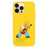 Husa compatibila cu Apple iPhone 11 Pro model Homer Simson Rockstar, Silicon, TPU, Viceversa, Transparent, Carcasa