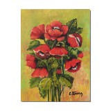 Tablou cu maci pictat manual, Gingasie, 40x30cm pictura ulei pe panza, Superb