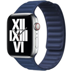 Curea iUni compatibila cu Apple Watch 1/2/3/4/5/6/7, 40mm, Leather Link, Midnight Blue