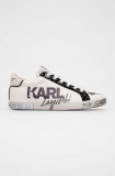 Karl Lagerfeld sneakers din piele SKOOL culoarea alb, KL60111