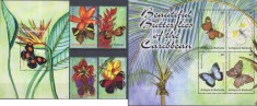 Timbre și blocuri cu fluturi din Caraibe din Antigua &amp; Barbuda