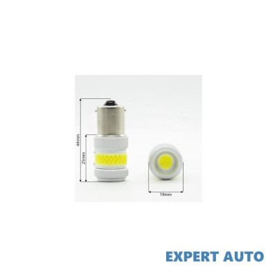 Set 2 becuri o faza bau15s py21w t.n. led cob 12w premium cod: w3-bau15s-y-ek Alta marca Alt model #7 foto