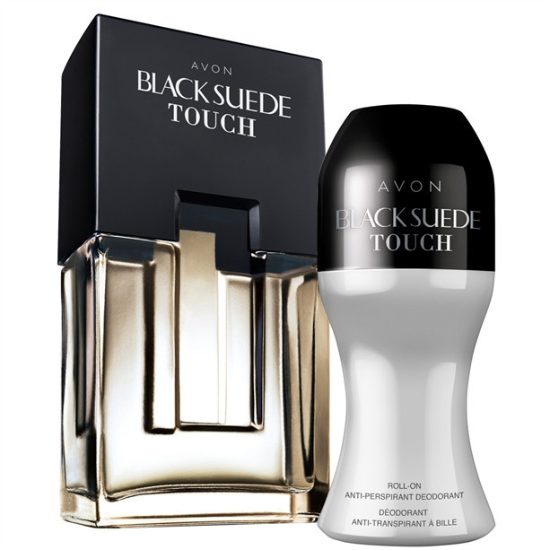 Black Suede Touch AVON + deo-roll, 75 ml, Apa de toaleta, Piele | Okazii.ro