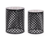 Cumpara ieftin Set 2 masute cafea otel ceramica multicolora Mykonos &Oslash;30x41h; &oslash;35x45h