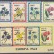 Pabay 1963 - Flori - Europa, Colita LUX NDT pe h&acirc;rtie galbenă numerotată, F. RARA, MNH