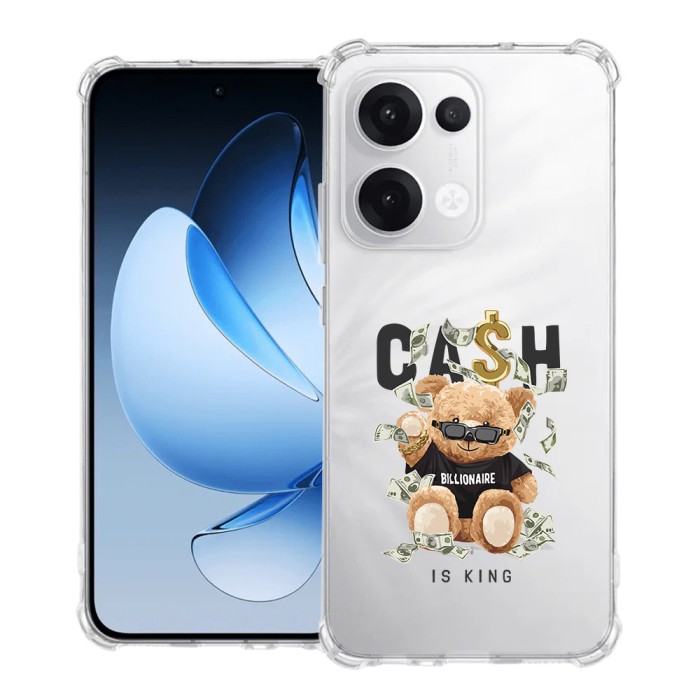 Husa antisoc pentru oppo reno13, airbag pro, clear, cash is king