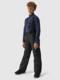 Pantaloni de schi cu bretele membrana 8000 pentru băieți - negri, 4F Sportswear