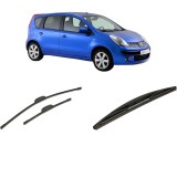 Cumpara ieftin Set 3 stergatoare NISSAN NOTE (E11, NE11) 2006-2013, parbriz si luneta fata si spate auto, Bosch Twin-Aerotwin Retrofit