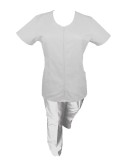 Costum Medical Pe Stil, Alb cu fermoar, Model Ana - 4XL, 4XL