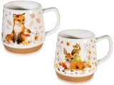 Set 2 cani Toamna portelan multicolor pluta &Oslash; 11 cm x 11 H, 500 ml