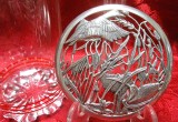 BOL BOMBONIERA STICLA CU CAPAC ZINC FRIELING ZINN DECOR CU RATE 15.5 CM
