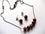 set colier si cercei cu fosil coral 46100