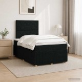 Cumpara ieftin Pat cu arcuri LED si saltea Negru 120 x 190 cm Tesatura