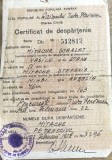 ACTE (4) Certificat despărțenie RPR București (1958), evaluare: stare bună cu urme normale de pliere, piesă rară.
