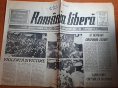 romania libera 14 iunie 1990 - art. si foto mineriada foto