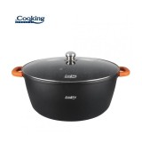 Semioala cu capac Dark Line Cooking By Heinner, Aluminiu, 44 x 19 cm, 23 L