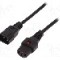 Cablu alimentare AC, 2m, 3 fire, culoare negru, IEC C13 mama, IEC C14 tata, IEC LOCK - IEC-PC1021