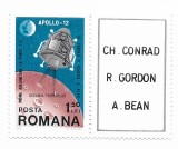 Romania - Apollo 12, 1969 - serie neobliterata cu vinieta
