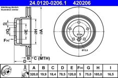 ATE 24.0120-0206.1 Disc frana foto