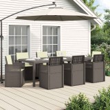 vidaXL Set de masă pentru grădină 9 pcs Gri deschis și Crem PP 3430099