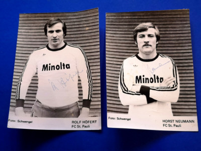 Lot 2 foto - autografe originale-jucatori FC ST.PAULI(Germania sezonul 1977/1978 foto
