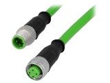 Cablu M12 ecranat, drept, 2m