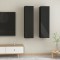 Comode TV, 2 buc., negru extralucios, 30,5x30x110 cm