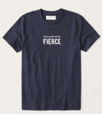 Tricou Abercrombie &amp; Fitch mas.M-navy-Lichidare stoc!!, Bumbac, Bleumarin