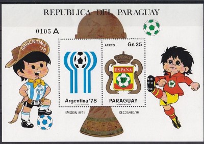 PARAGUAY, FOTBAL - COLIȚĂ MNH foto