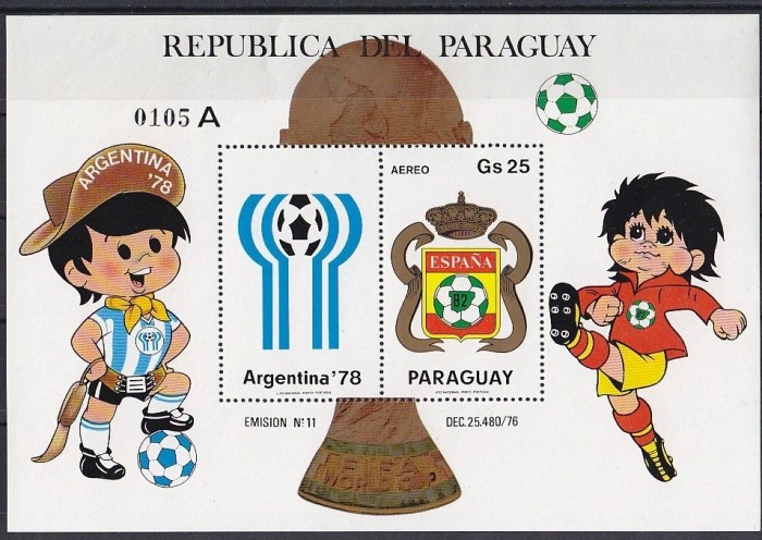 PARAGUAY, FOTBAL - COLIȚĂ MNH