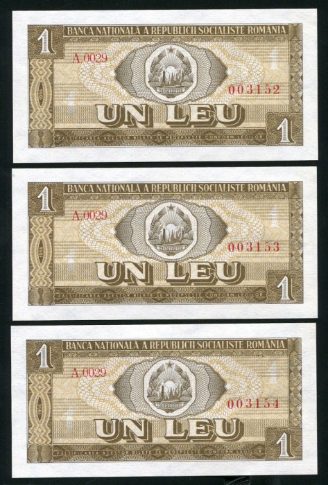 q335 RSR TREI CONSECUTIVE 1 LEU 1966 NECIRCULATE UNC