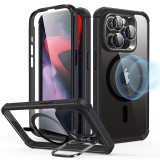 Husa pentru iphone 15 pro + folie esr armor tough kickstand halolock, clear black