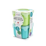 Set 2 recipiente din silicon pentru gustari Melii, 237 ml, Blue Lime