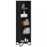 Gossi biblioteca, negru, 50x31x169 cm, lemn prelucrat