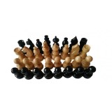 Nou set de piese de sah din lemn lucrate manual rege 5.7 cm negru
