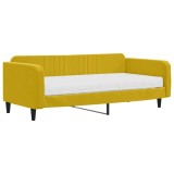 Cumpara ieftin Pat de zi cu saltea, galben, 100x200 cm, catifea