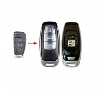 Carcasa cheie compatibila Audi A3, Q3, A6, A4, Q7 model transformare din cheia originala Keyless, argintiu foto