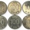 Coreea de Sud , lot 21 - 6 buc x 100 Won 2001 , 2002 , 2003 , 2004 , 2005 , 2007