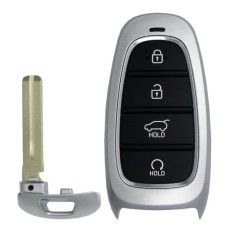 Carcasa cheie auto Techstar&reg; pentru telecomanda inteligenta, compatibila cu Hyundai Tucson si Santa Fe, 4 butone, Gri/Negru
