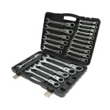 Trusa de scule profesionala set 22 chei combinate cu clichet articulat CrV 6, 32 mm