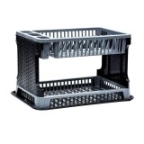 Uscator vase cu 2 nivele, Kopenpal, Gri/Negru, Plastic, 40x26x27 cm