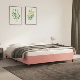 vidaXL Cadru de pat, roz, 160x200 cm, catifea