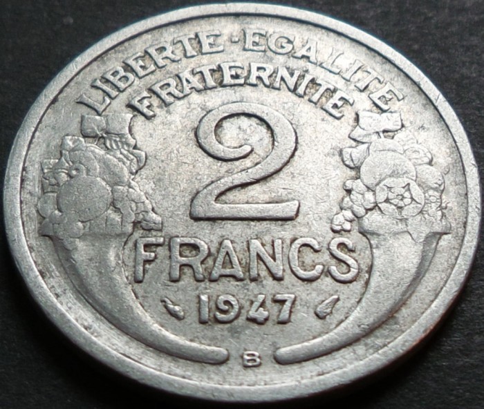 Moneda istorica 2 FRANCI - FRANTA, anul 1947 *cod 3904 - litera B