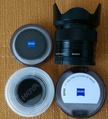 Obiectiv Foto Sony SEL35F18 E 35mm f 1.8 cu 3 filtre Zeiss,, Hoya ND PL-C, UV foto